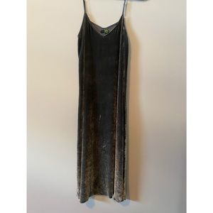 ATM Teal Velvet Midi Slip Dress